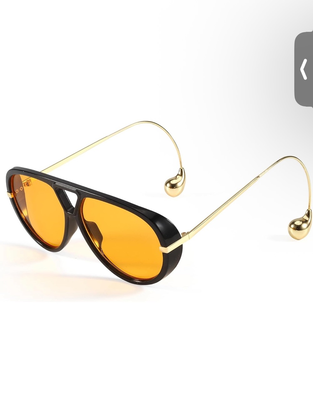 Retro Aviator Sunglasses with Amber Lenses
